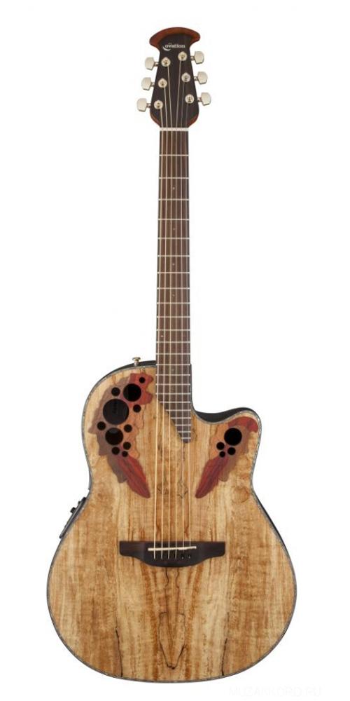 Электроакустическая гитара OVATION CE44P-SM Celebrity Elite Plus Mid Cutaway Natural Spalted Maple