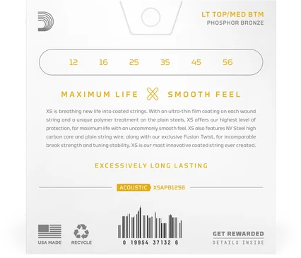 Струны для акустической гитары D'Addario XSAPB1256