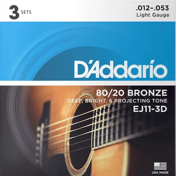 Струны для акустической гитары D'Addario EJ11-3D