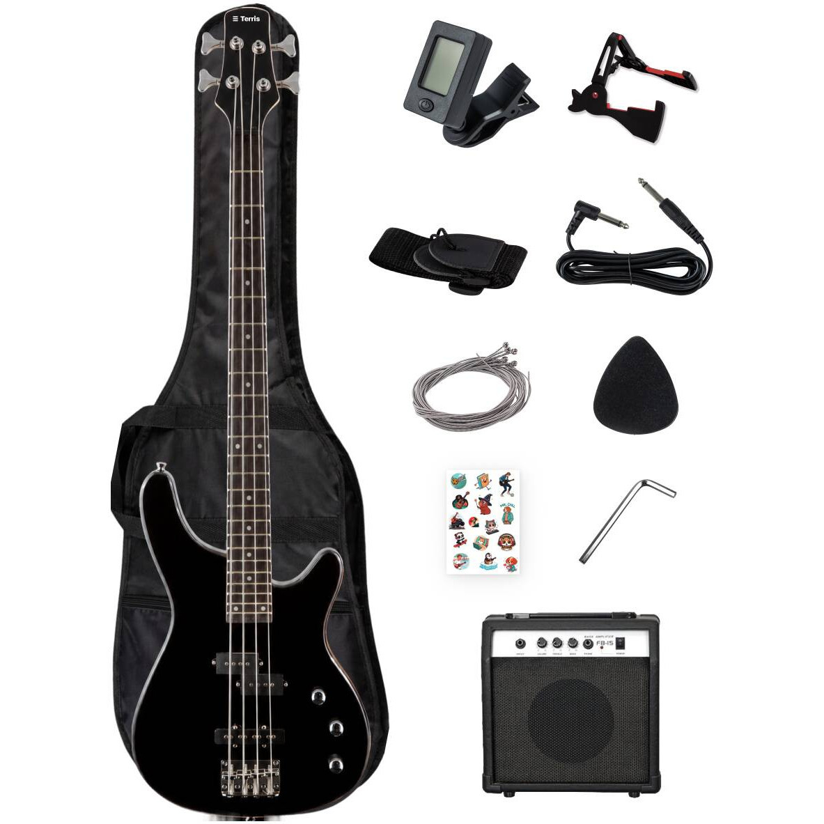 Бас-гитара комплект TERRIS SET-SSS BK