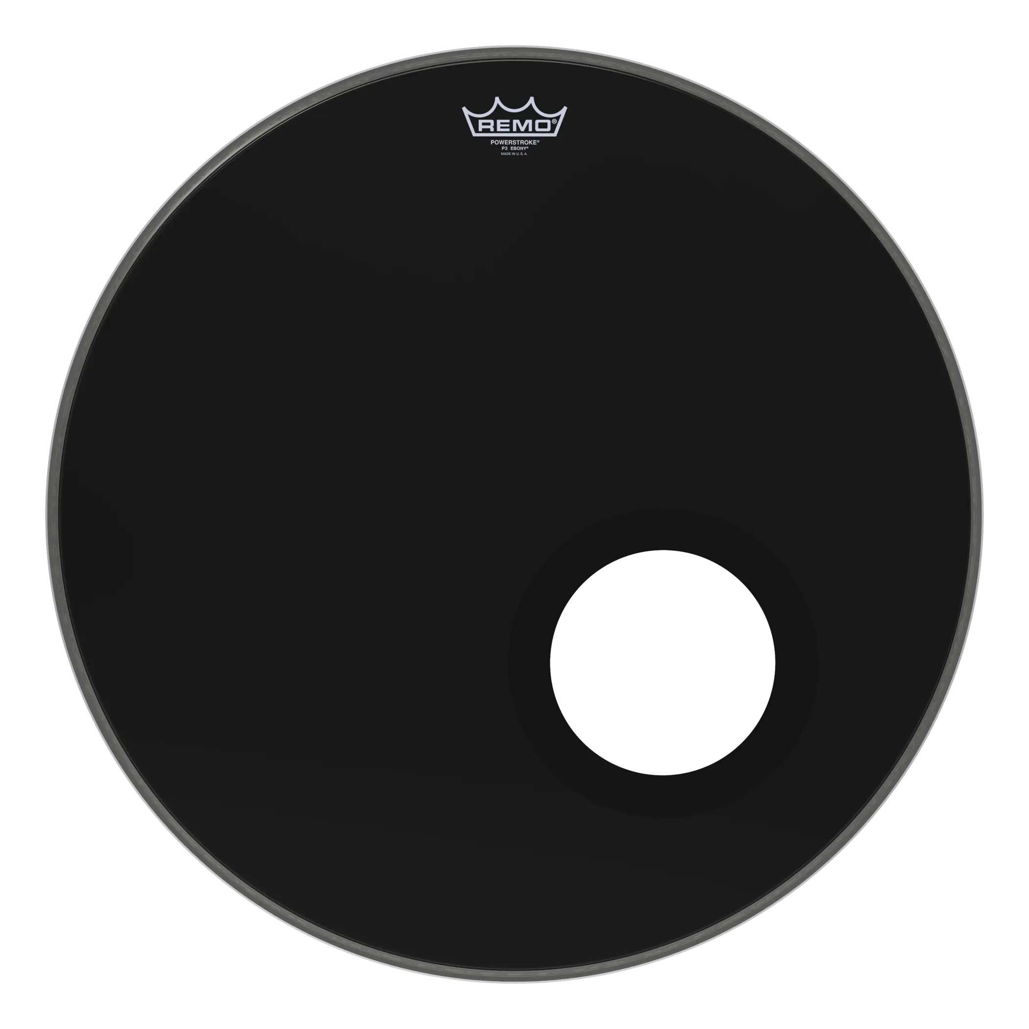 Пластик для барабана REMO P3-1022-ES-08P Bass Powerstroke 3 Ebony 5" Black DynamO