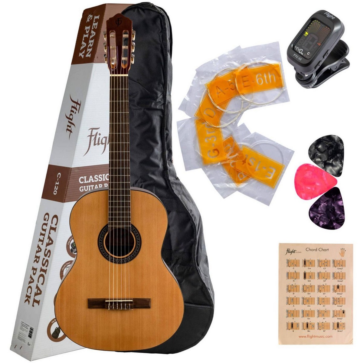 Классическая гитара FLIGHT C-120 NAT PACK