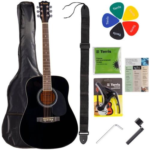 Акустическая гитара комплект TERRIS TD-041 BK Starter Pack
