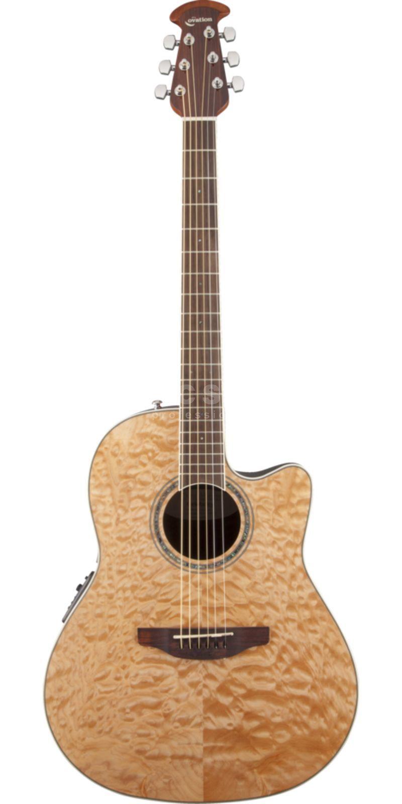 Электроакустическая гитара OVATION CS24P-4Q Celebrity Standard Plus Mid Cutaway Natural Quilt Maple