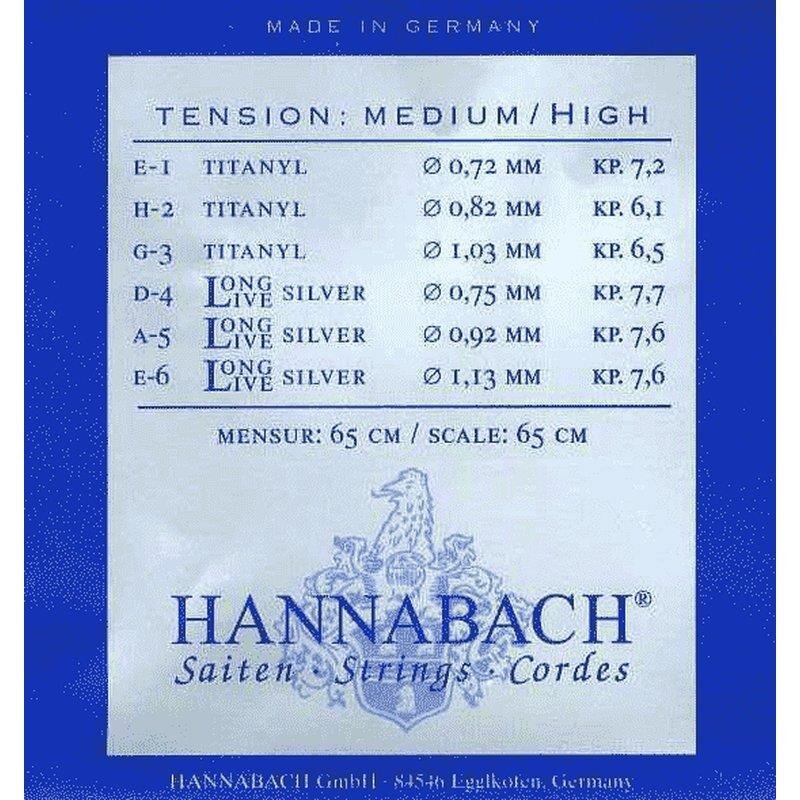 Струны для классической гитары Hannabach 950HT Titanyl