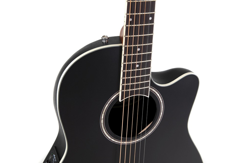 Электроакустическая гитара APPLAUSE AB28-5S Super Shallow Bowl Cutaway Black Satin