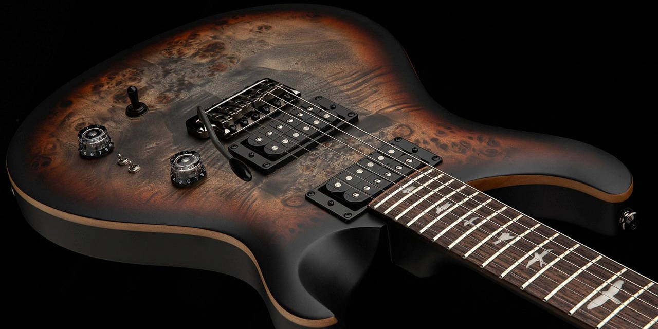 Электрогитара PRS SE Exotic Custom 24-08 Poplar Burl Charcoal Cherry Midnight Burst