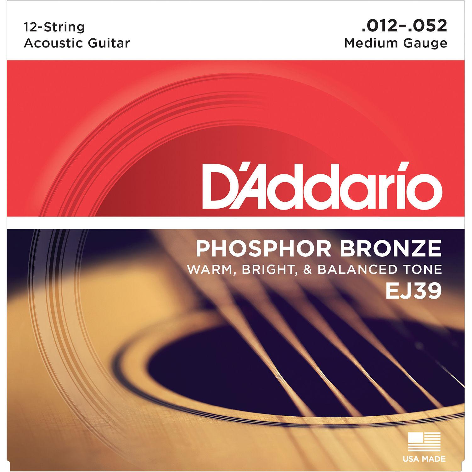 Струны для 12-струнной гитары D'Addario EJ39