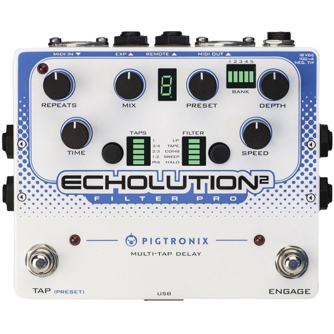 Педаль эффектов PIGTRONIX E2F Echolution 2 Filter Pro Delay