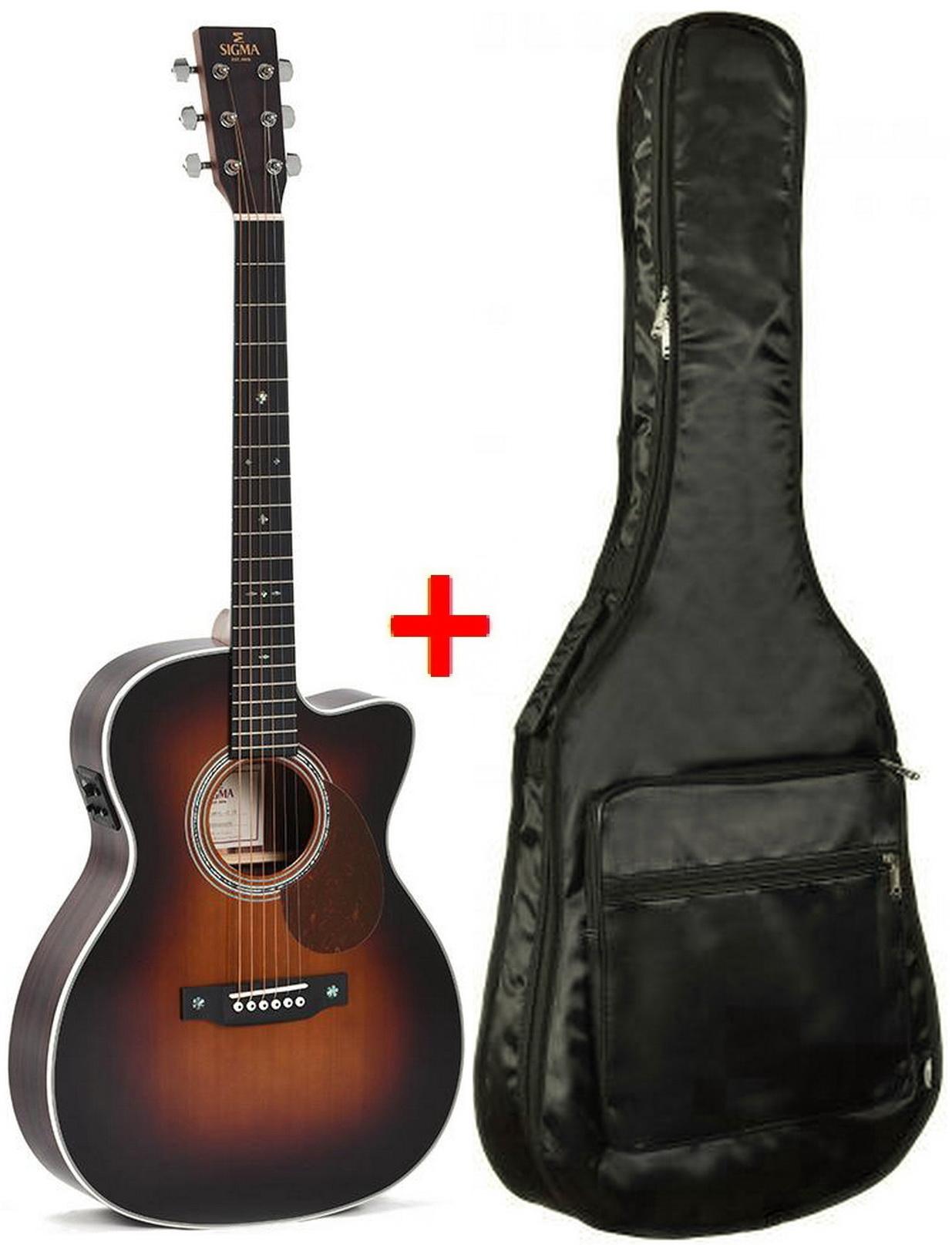 Электроакустическая гитара Sigma OMTC-1E-SB with bag