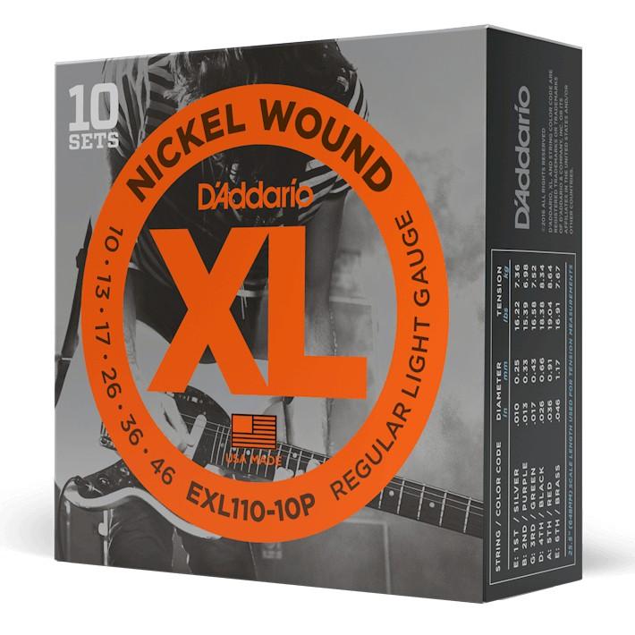 Струны для электрогитары D'ADDARIO EXL110-10P