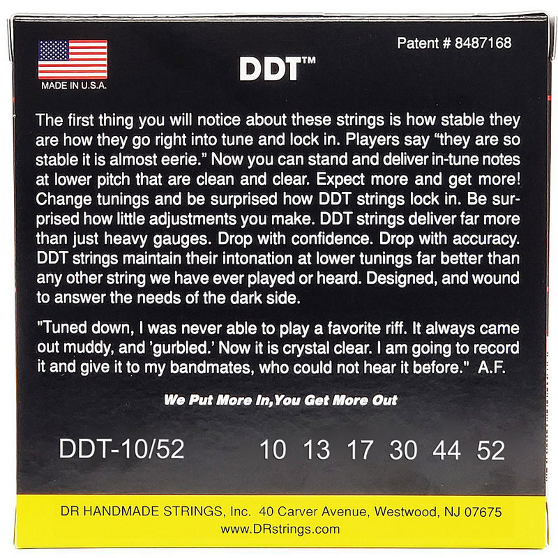 Струны для электрогитар DR DDT-10/52 DROP-DOWN TUNING
