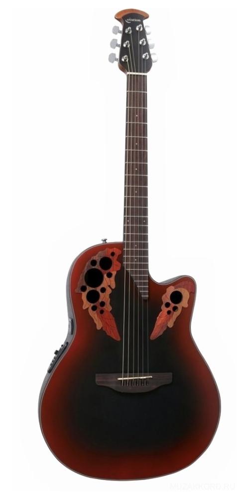 Электроакустическая гитара OVATION CE44-RRB Celebrity Elite Mid Cutaway Reversed Redburst