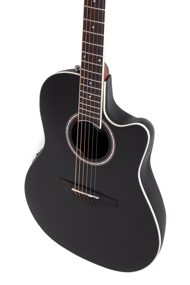 Электроакустическая гитара APPLAUSE AB28-5S Super Shallow Bowl Cutaway Black Satin