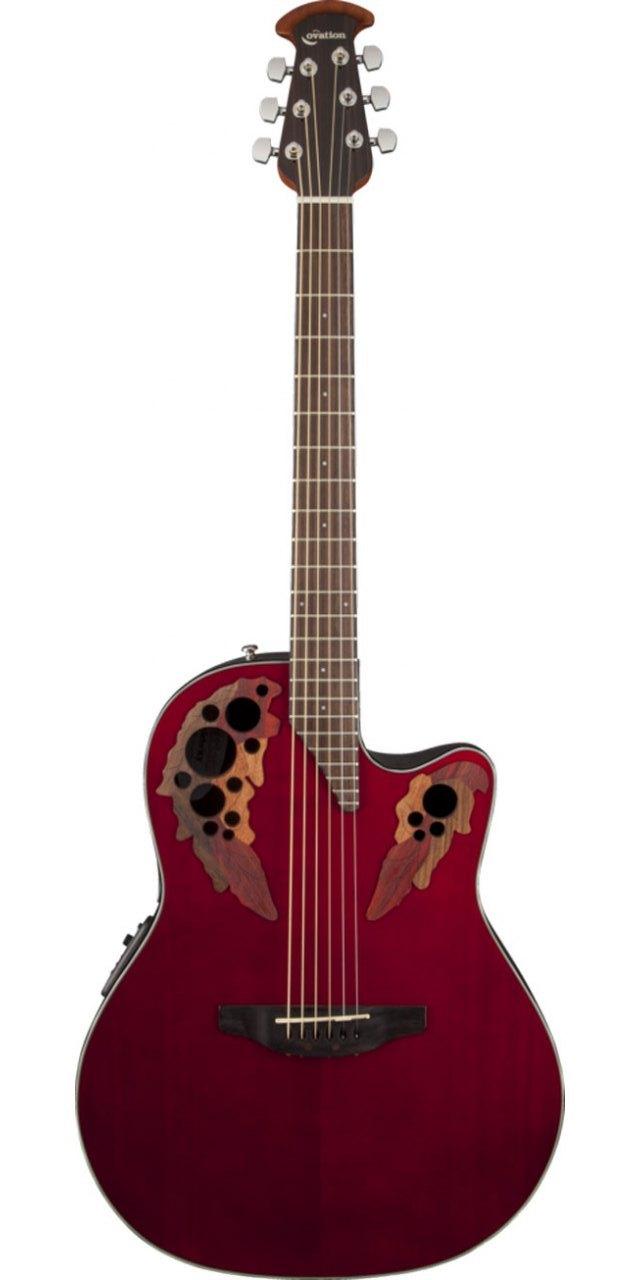 Электроакустическая гитара OVATION CE44-RR Celebrity Elite Mid Cutaway Ruby Red