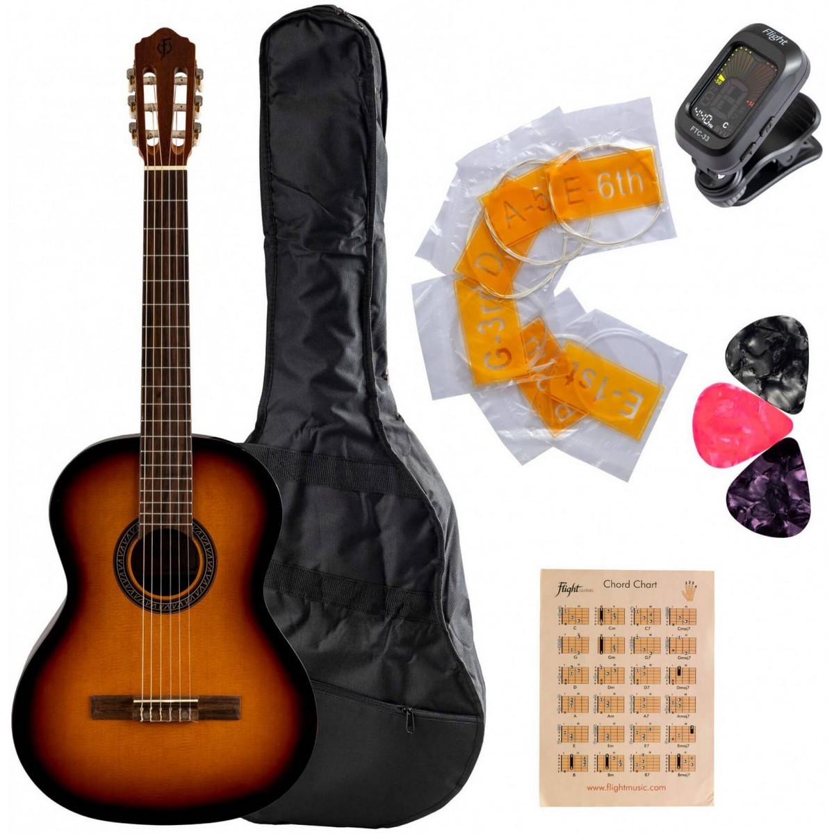 Классическая гитара FLIGHT C-120 SB PACK