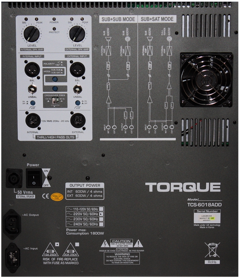Активный сабвуфер Torque TCS6018ADD