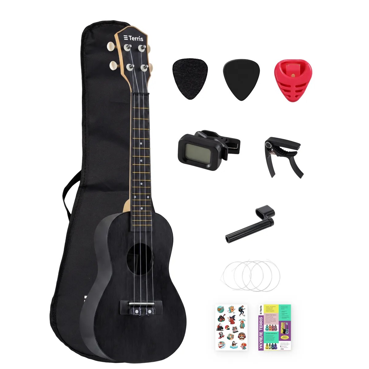 Укулеле комплект TERRIS PLUC-23 BK PACK