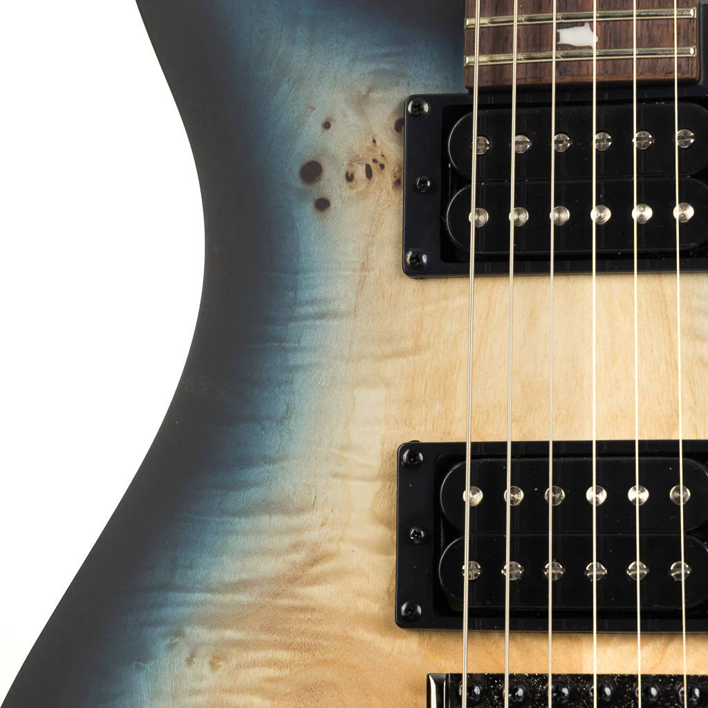 Электрогитара PRS SE Exotic Custom 24-08 Poplar Burl Lake Blue Midnight Burst