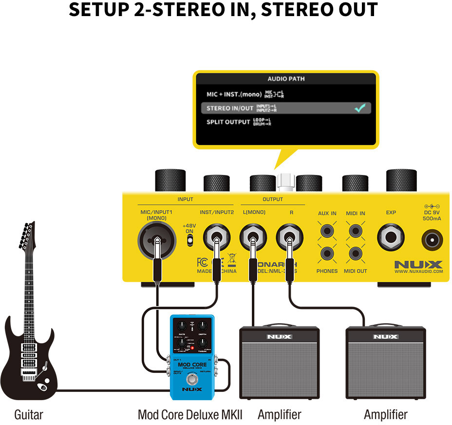 Педаль эффектов NUX NML-3DLS Dual Loop Stereo