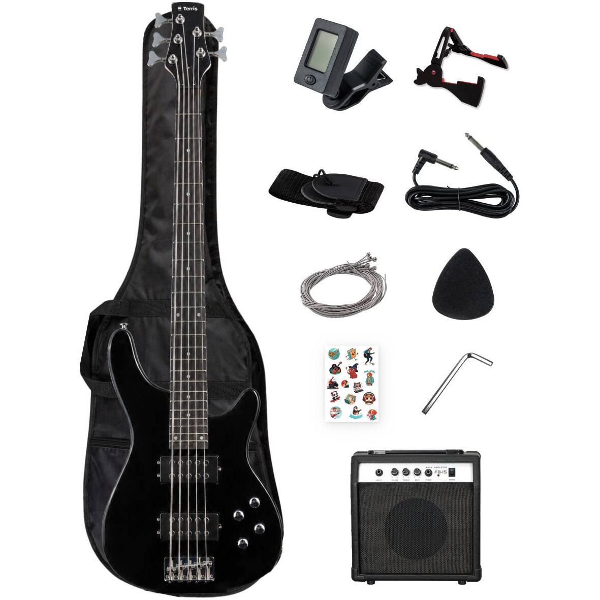 Бас-гитара комплект TERRIS SET-HSS BK