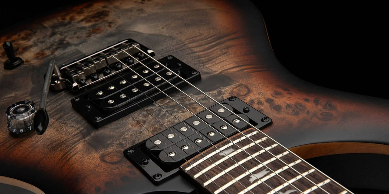Электрогитара PRS SE Exotic Custom 24-08 Poplar Burl Charcoal Cherry Midnight Burst