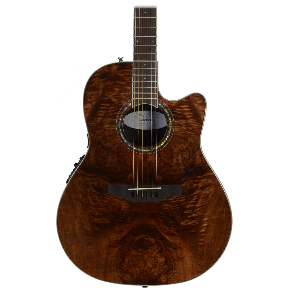 Электроакустическая гитара OVATION CS24P-NBM Celebrity Standard Plus Mid Cutaway Nutmeg Burled Maple