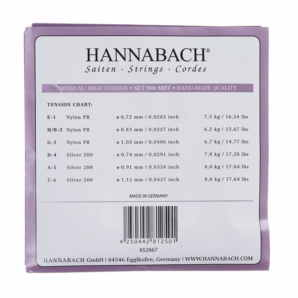 Струны для классической гитары Hannabach 900MHT Silver 200
