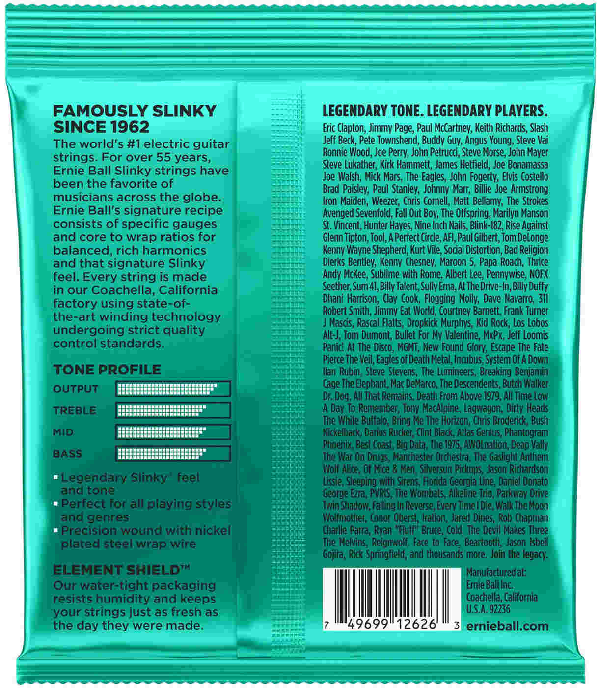 Струны для электрогитары Ernie Ball 2626