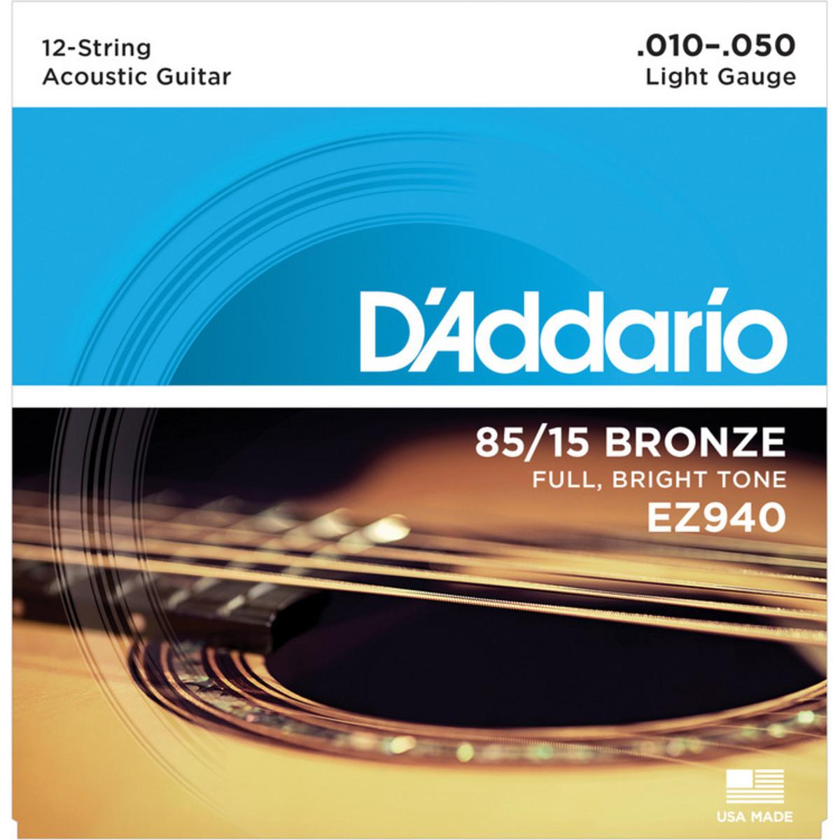 Струны для 12-струнной гитары D'Addario EZ940