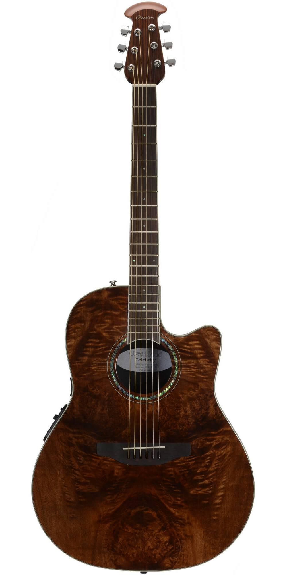Электроакустическая гитара OVATION CS24P-NBM Celebrity Standard Plus Mid Cutaway Nutmeg Burled Maple