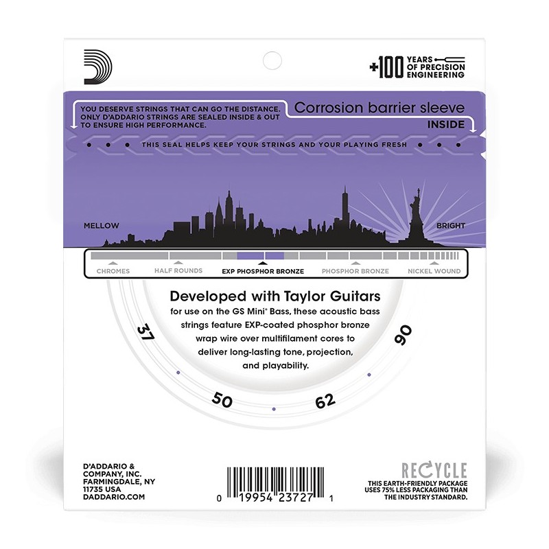 Струны для бас-гитары D'ADDARIO EXPPBB190GS