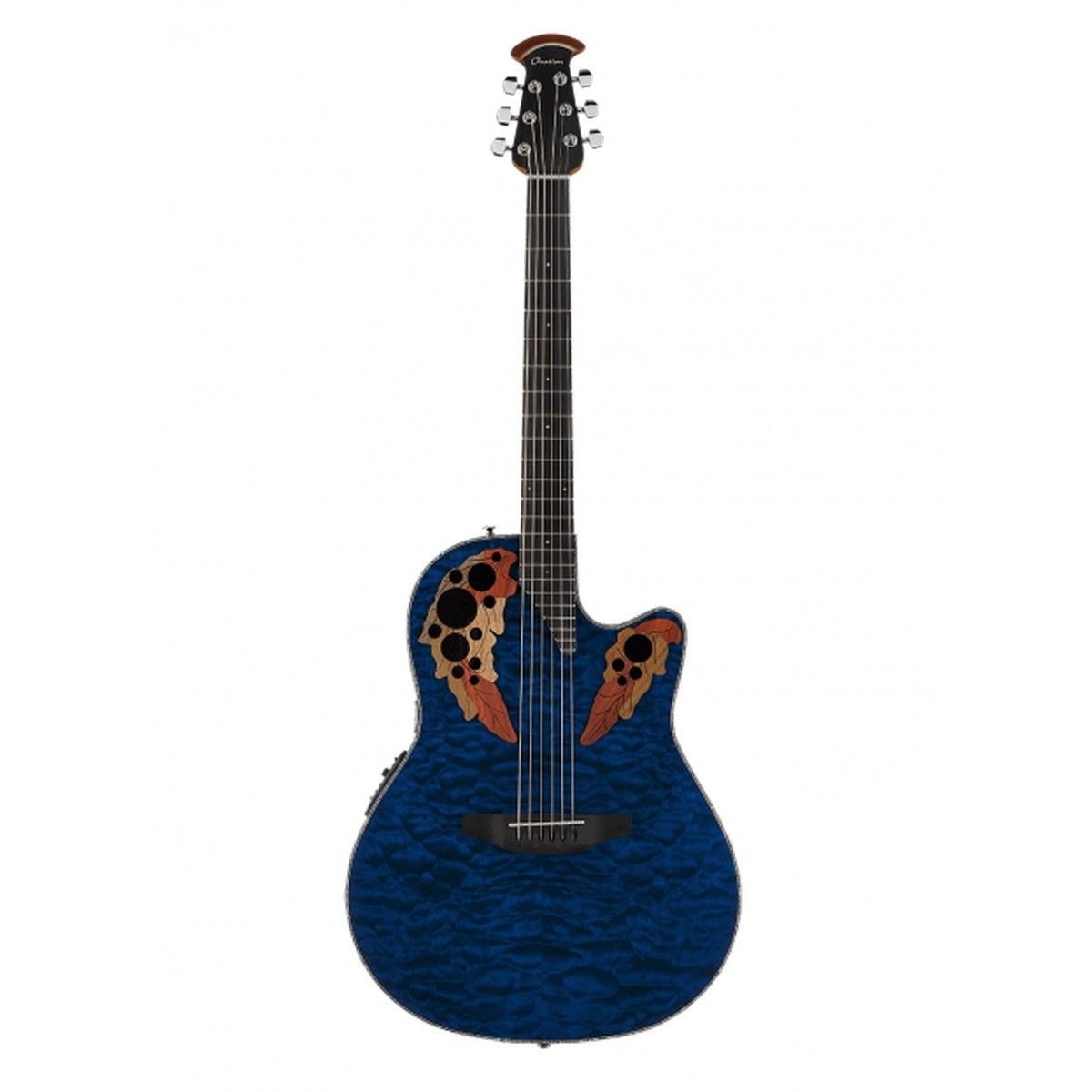 Электроакустическая гитара OVATION CE44P-8TQ Celebrity Elite Plus Mid Cutaway Trans Blue Quilt Maple
