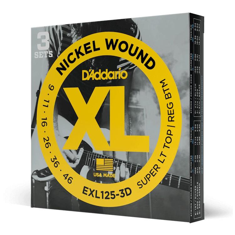 Струны для электрогитары D'Addario EXL125/3D