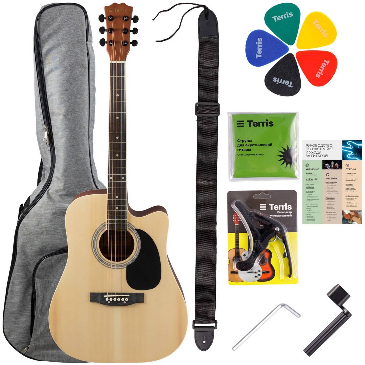 Акустическая гитара комплект TERRIS TD-045 NA Starter Pack