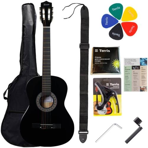 Классическая гитара TERRIS TC-038 BK Starter Pack