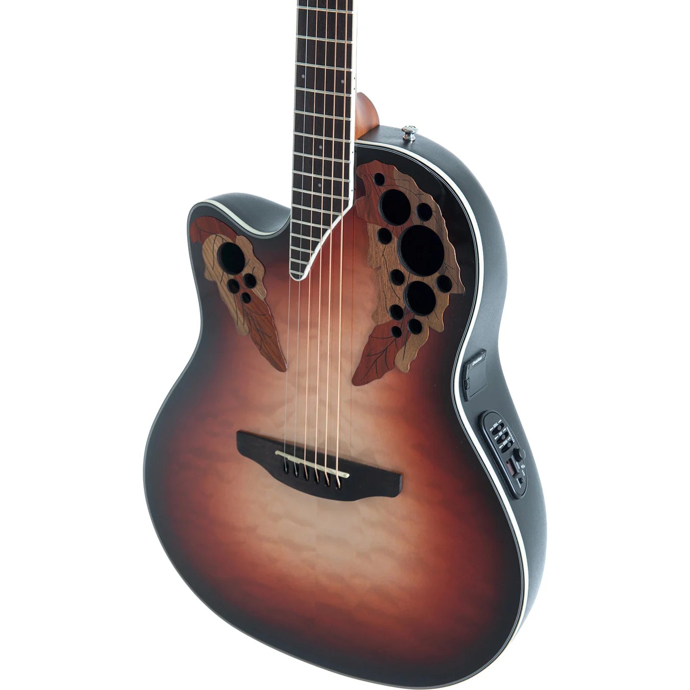 Электроакустическая леворукая гитара OVATION CE44LX-1R Celebrity Elite Plus Mid Cutaway Ruby Burst
